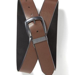 Faux-Leather Reversible Belt