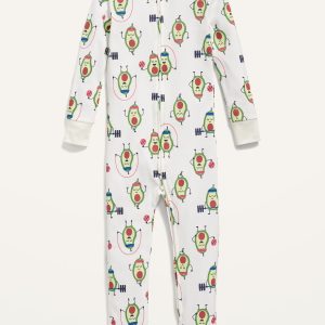 Unisex 2-Way-Zip Printed Pajama One-Piece for Toddler & Baby