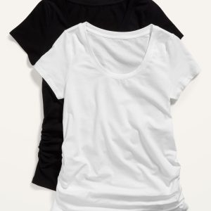 Maternity Scoop-Neck Side-Shirred T-Shirt 2-Pack