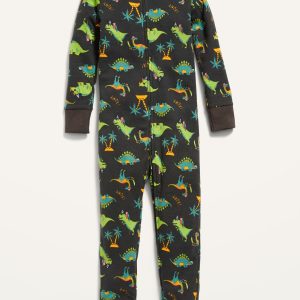 Unisex 2-Way-Zip Printed Pajama One-Piece for Toddler & Baby