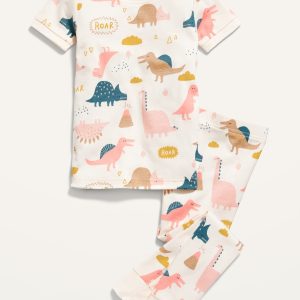 Unisex Dino-Print Pajama Set for Toddler & Baby