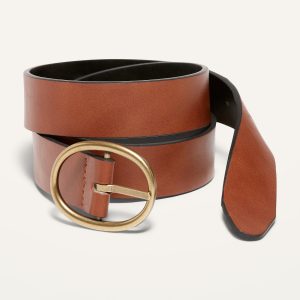 Reversible Faux-Leather Belt For Women (1.25-Inch)