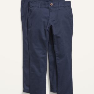 School Uniform Skinny Chino Pants 2-Pack for Girls