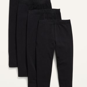 4-Pack Full-Length Jersey Leggings for Toddler Girls