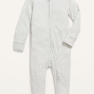 Unisex Sleep & Play Rib-Knit Footed One-Piece for Baby