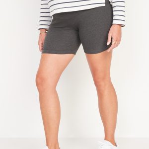 Maternity Full-Panel Biker Shorts -- 6-inch inseam