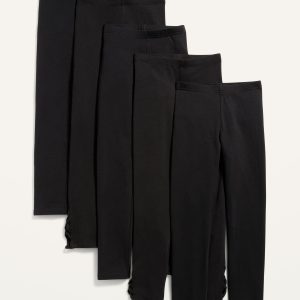 Full-Length Built-In Tough Leggings 5-Pack for Girls
