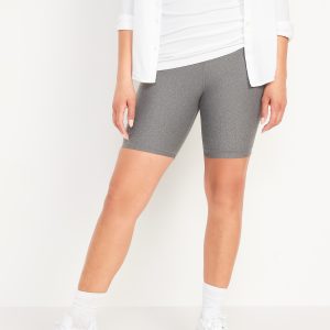 Maternity Full Panel PowerSoft Postpartum Support Biker Shorts -- 8-inch inseam