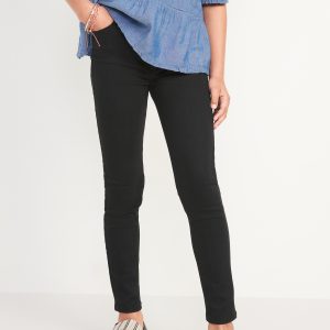 Extra High-Waisted Rockstar 360° Stretch Black-Wash Jeggings for Girls