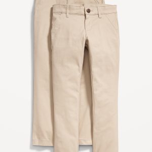 School Uniform Skinny Chino Pants 2-Pack for Girls
