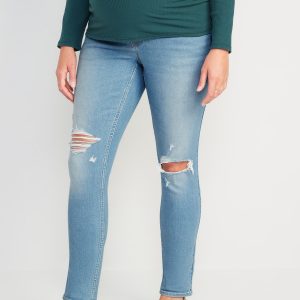 Maternity Rollover-Panel Skinny 360° Stretch Jeans