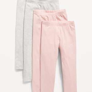 4-Pack Full-Length Jersey Leggings for Toddler Girls
