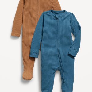 Sleep & Play 2-Way-Zip Footed One-Piece 2-Pack for Baby