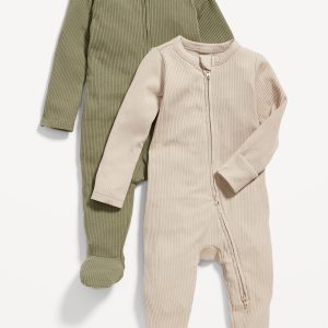 Sleep & Play 2-Way-Zip Footed One-Piece 2-Pack for Baby