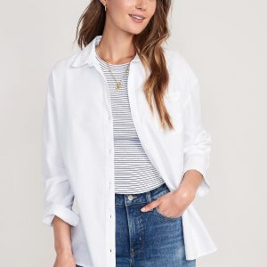 Oversized Button-Down Boyfriend Shirt