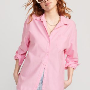 Oversized Button-Down Boyfriend Shirt