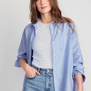 Oversized Button-Down Boyfriend Shirt