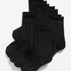 Gender-Neutral Solid Crew Socks 7-Pack for Kids