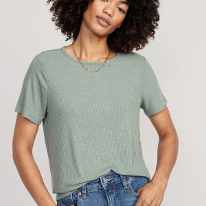 Luxe Ribbed Slub-Knit T-Shirt
