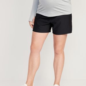 Maternity Rollover-Waist PowerSoft Shorts -- 5-inch inseam