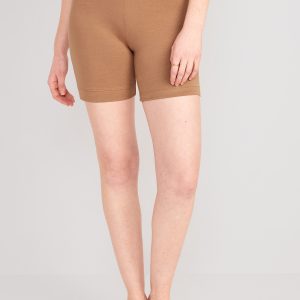 High-Waisted Jersey Biker Shorts -- 6-inch inseam