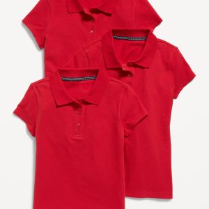 Uniform Pique Polo Shirt 3-Pack for Girls