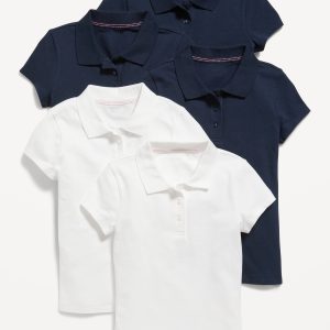 Uniform Pique Polo Shirt 5-Pack for Girls