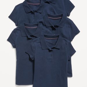 Uniform Pique Polo Shirt 5-Pack for Girls