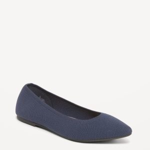Soft-Knit Pointed-Toe Ballet Flats