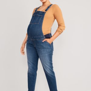 Maternity Side-Panel OG Straight Jean Overalls