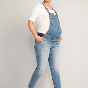 Maternity Side-Panel OG Straight Jean Overalls