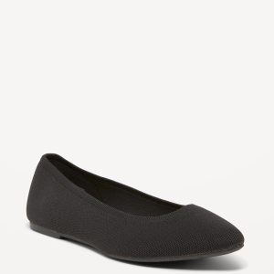 Soft-Knit Pointed-Toe Ballet Flats
