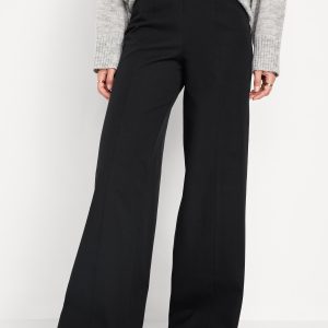 High-Waisted Pull-On Pixie Super Wide-Leg Pants