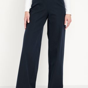 High-Waisted Pull-On Pixie Super Wide-Leg Pants