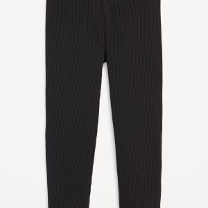 Rib-Knit Full-Length Leggings for Toddler Girls