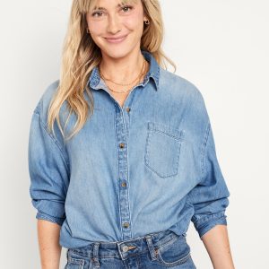 Oversized Button-Down Boyfriend Shirt