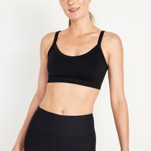 Light Support Fluid Seamless Ribbed Sports Bra