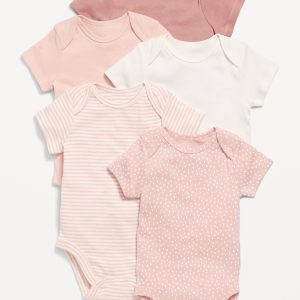 Unisex Short-Sleeve Bodysuit 5-Pack for Baby