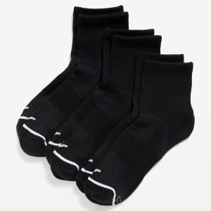 3-Pack Athletic Quarter Crew Socks for Women