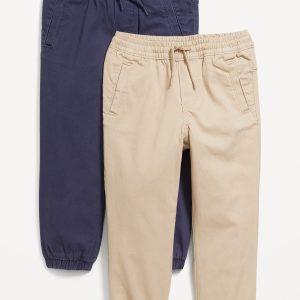 Functional-Drawstring Jogger Pants 2-Pack for Toddler Boys