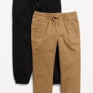 Functional-Drawstring Jogger Pants 2-Pack for Toddler Boys