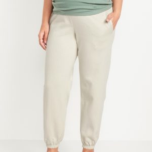 Maternity Rollover-Waist Jogger Sweatpants