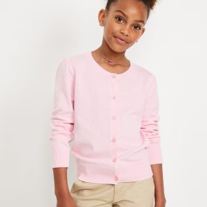 School Uniform Button-Up Cardigan for Girls