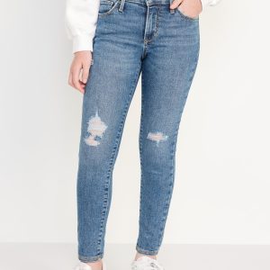 High-Waisted Rockstar 360° Stretch Ripped Jeggings for Girls