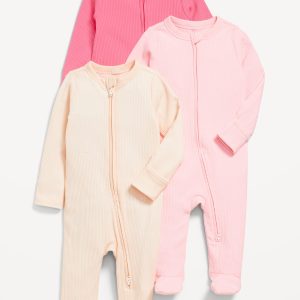 2-Way-Zip Sleep & Play Footed One-Piece 3-Pack for Baby