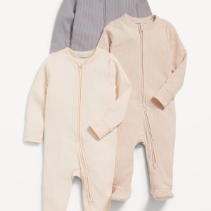 2-Way-Zip Sleep & Play Footed One-Piece 3-Pack for Baby