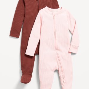 2-Way-Zip Sleep & Play Footed One-Piece 2-Pack for Baby