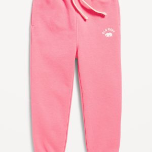 Functional Drawstring Logo Joggers for Toddler Girls