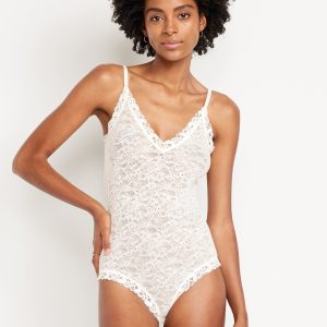 V-Neck Lace Bodysuit