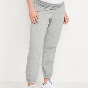 Maternity Rollover-Waist Jogger Sweatpants